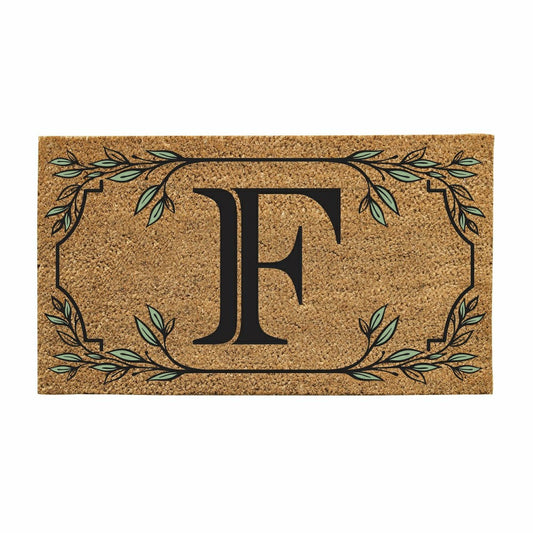 Plow & Hearth Monogram Coir Mat, Letter "F"