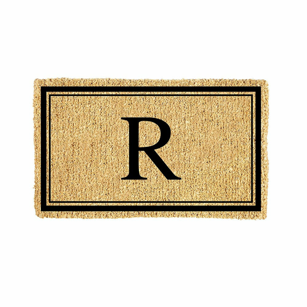 Plow & Hearth Monogram Coir Mat, Letter "R"
