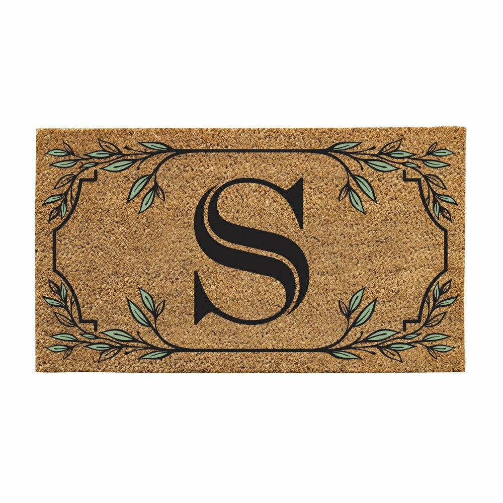 Plow & Hearth Monogram Coir Mat, Letter "S"