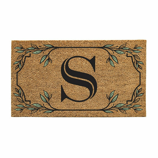 Plow & Hearth Monogram Coir Mat, Letter "S"