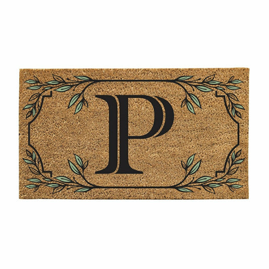 Plow & Hearth Monogram Coir Mat, Letter "P"