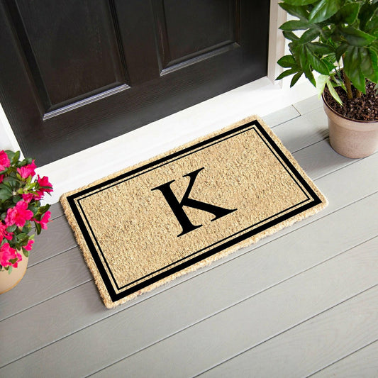 Plow & Hearth Monogram Coir Mat, Letter "K"