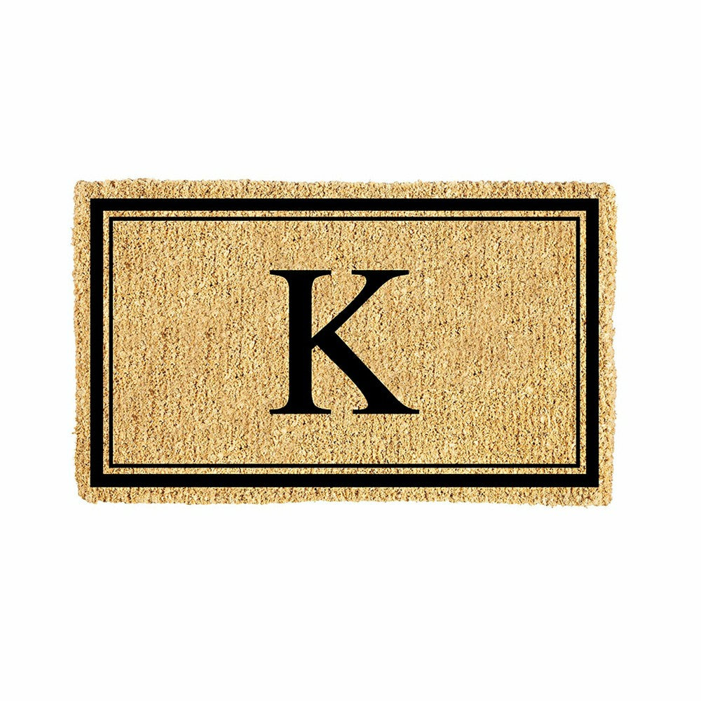 Plow & Hearth Monogram Coir Mat, Letter "K"