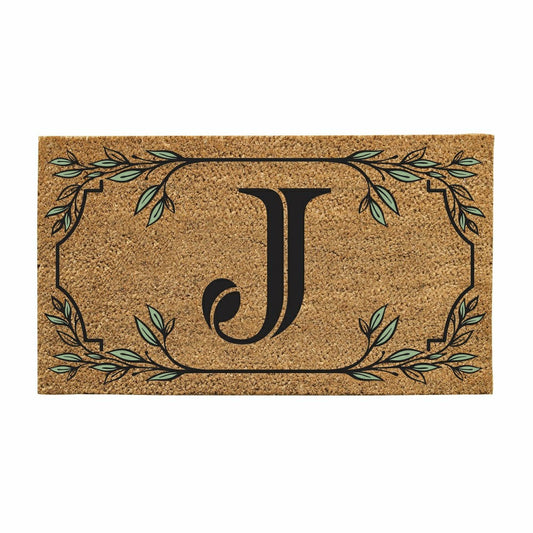 Plow & Hearth Monogram Coir Mat, Letter "J"
