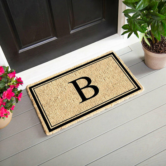 Plow & Hearth Monogram Coir Mat, Letter "B"