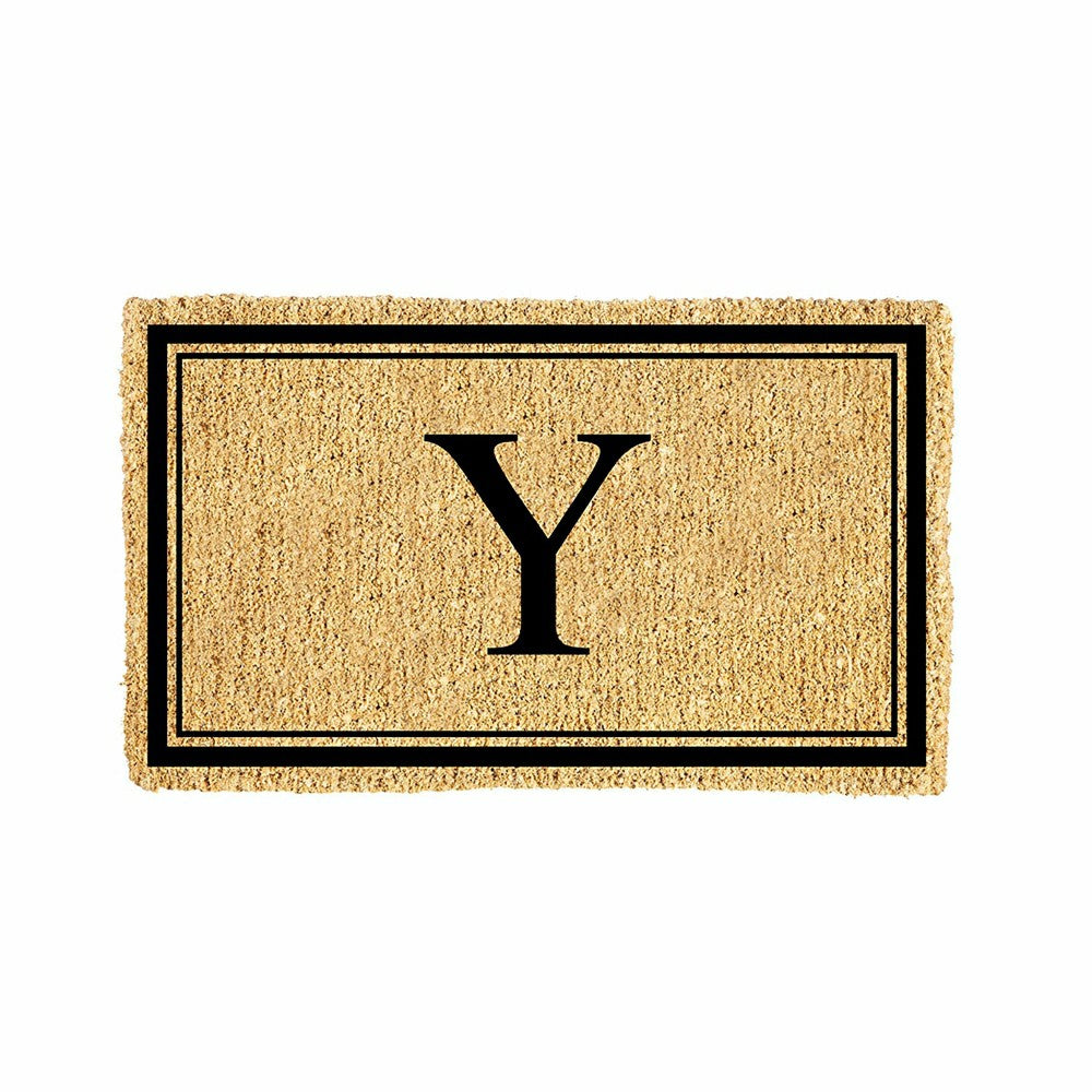 Plow & Hearth Monogram Coir Mat, Letter "Y"