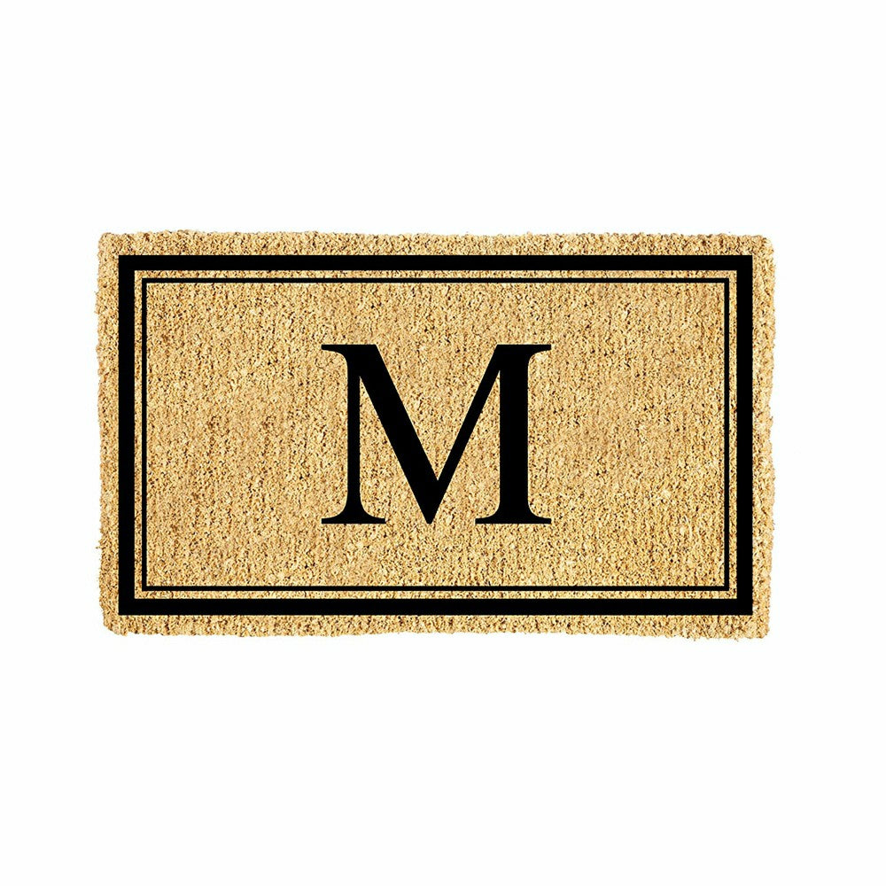 Plow & Hearth Monogram Coir Mat, Letter "M"