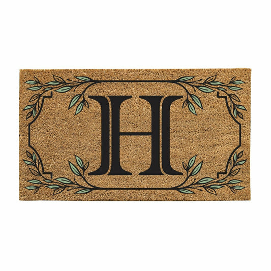 Plow & Hearth Monogram Coir Mat, Letter "H"