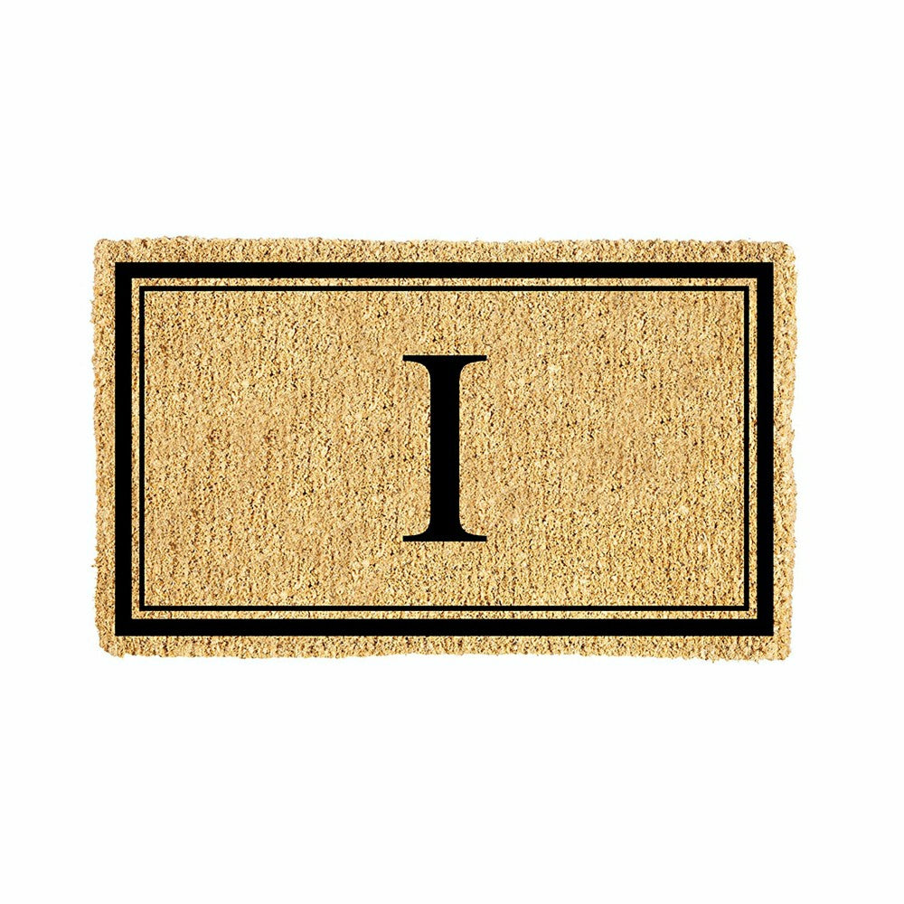 Plow & Hearth Monogram Coir Mat, Letter "I"