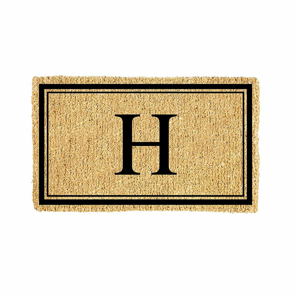 Plow & Hearth Monogram Coir Mat, Letter "H"