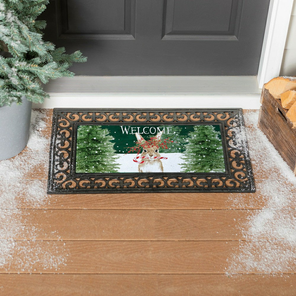 Plow & Hearth Candy Cane Rabbit Sassafras Switch Mat
