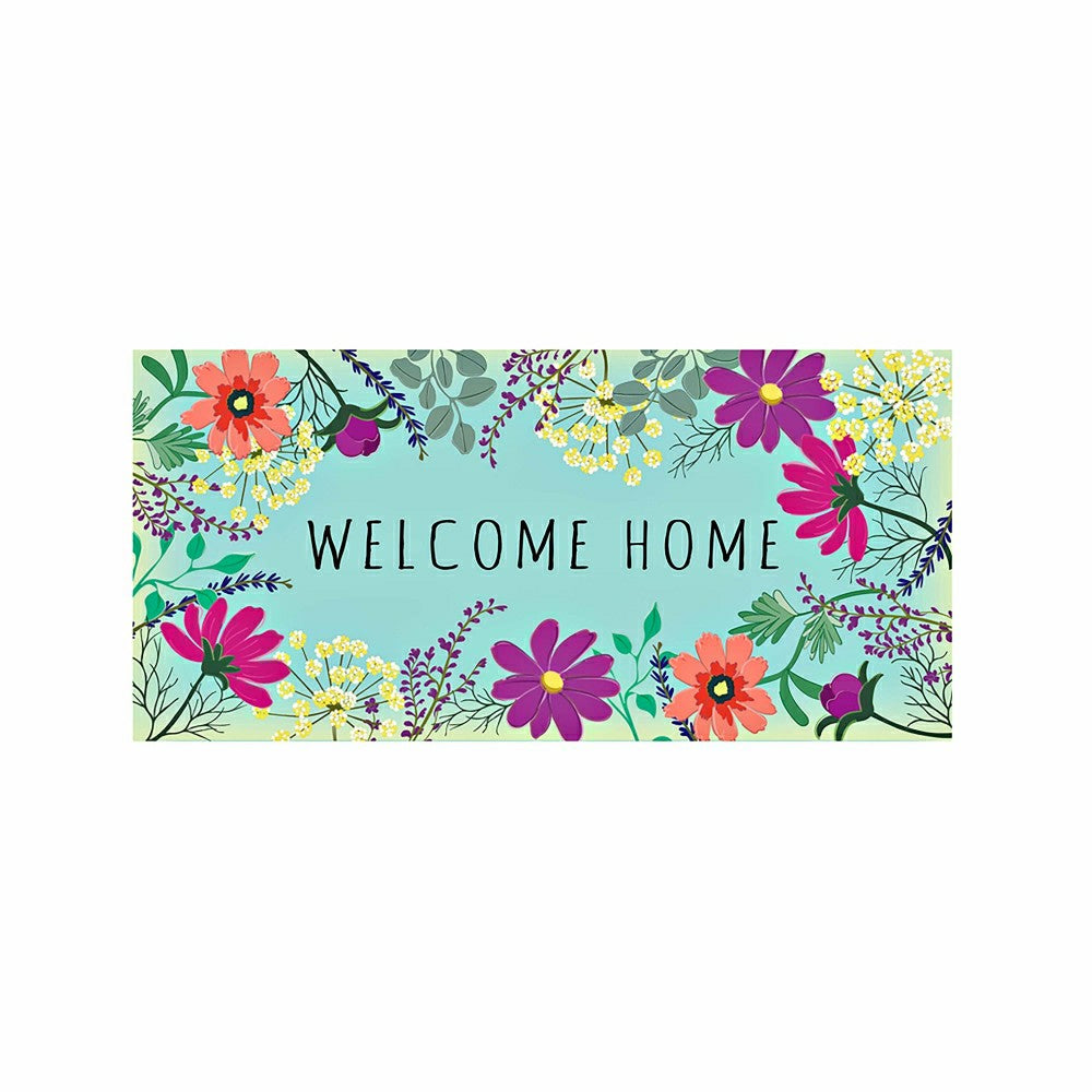 Plow & Hearth Wildflowers Welcome Sassafras Switch Mat