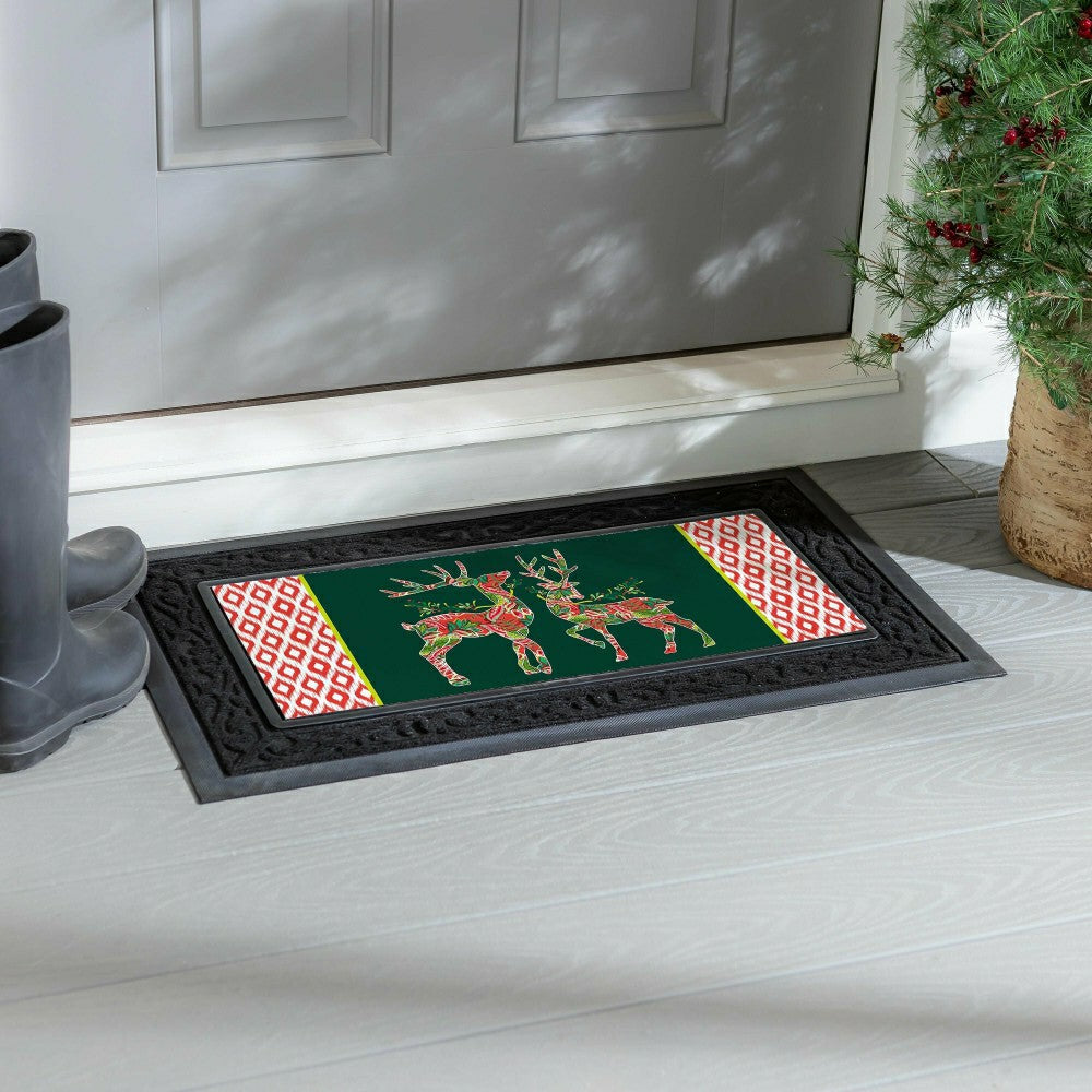 Plow & Hearth Patterned Reindeer Sassafras Switch Mat