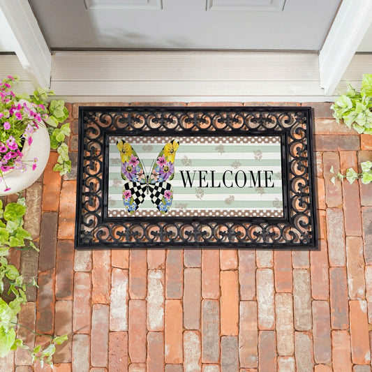 Plow & Hearth Courtly Check Butterfly Sassafras Switch Mat