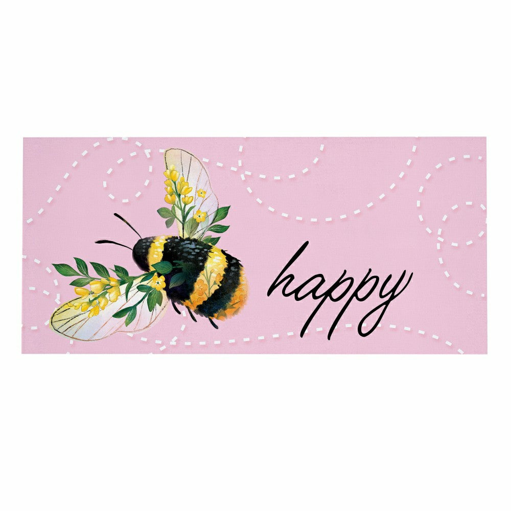 Plow & Hearth Bee Happy Pink Sassafras Switch Mat