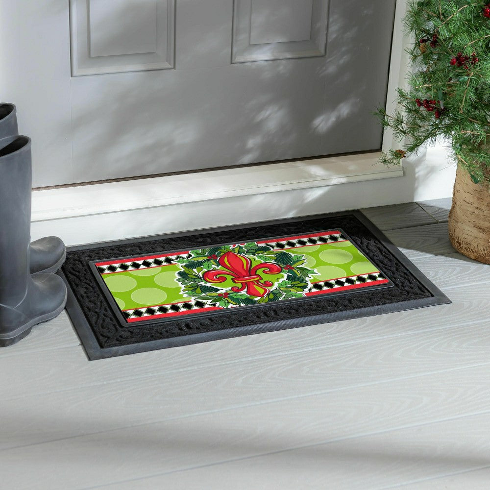 Plow & Hearth Holiday Fleur De Lis Sassafras Switch Mat