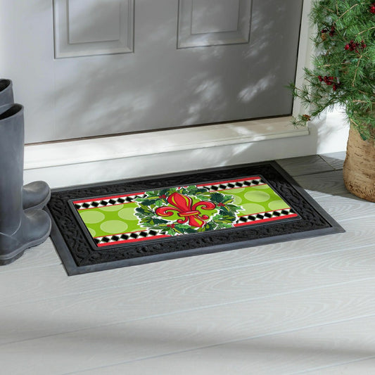 Plow & Hearth Holiday Fleur De Lis Sassafras Switch Mat