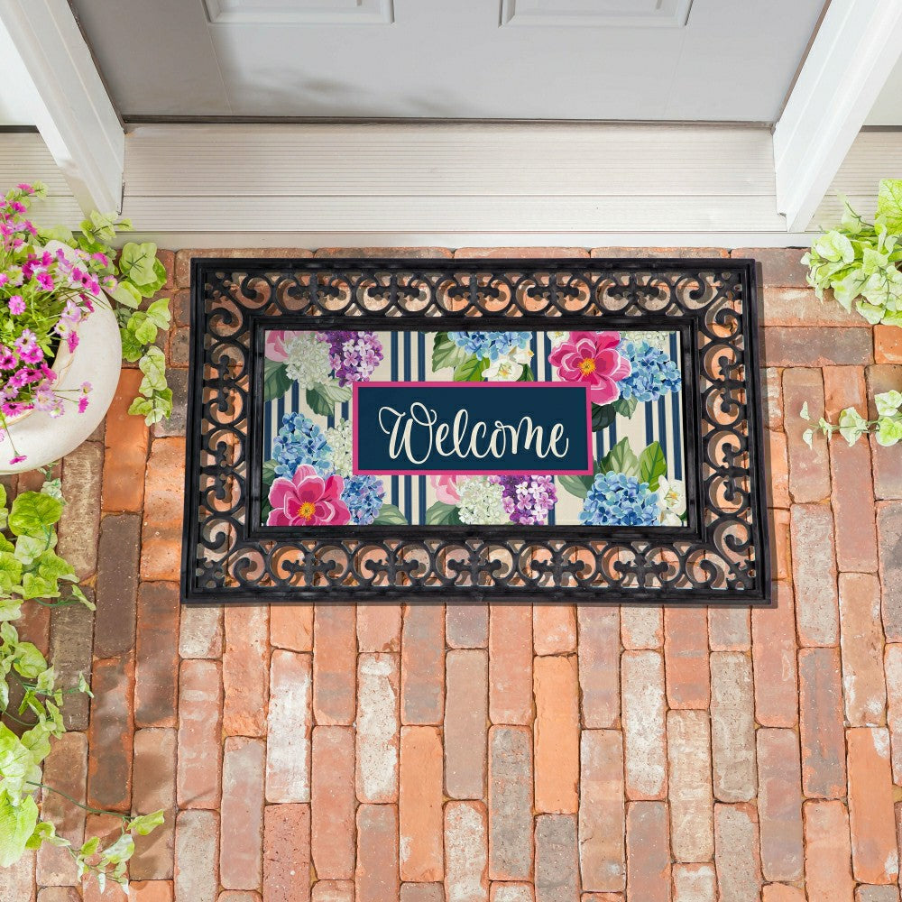 Plow & Hearth Chinoiserie Floral Pattern Sassafras Switch Mat