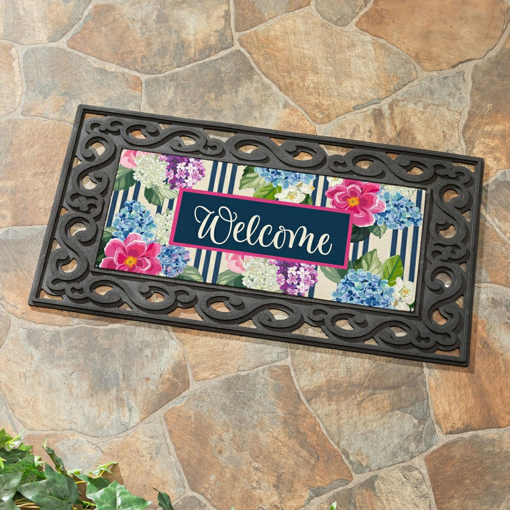 Plow & Hearth Chinoiserie Floral Pattern Sassafras Switch Mat