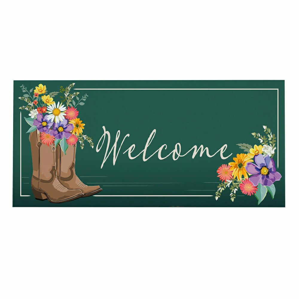 Plow & Hearth Boots And Bow Floral Sassafras Switch Mat
