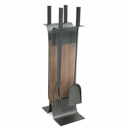 Plow & Hearth Stanton 4-Pc. Fireplace Tool Set w/Wood Stand