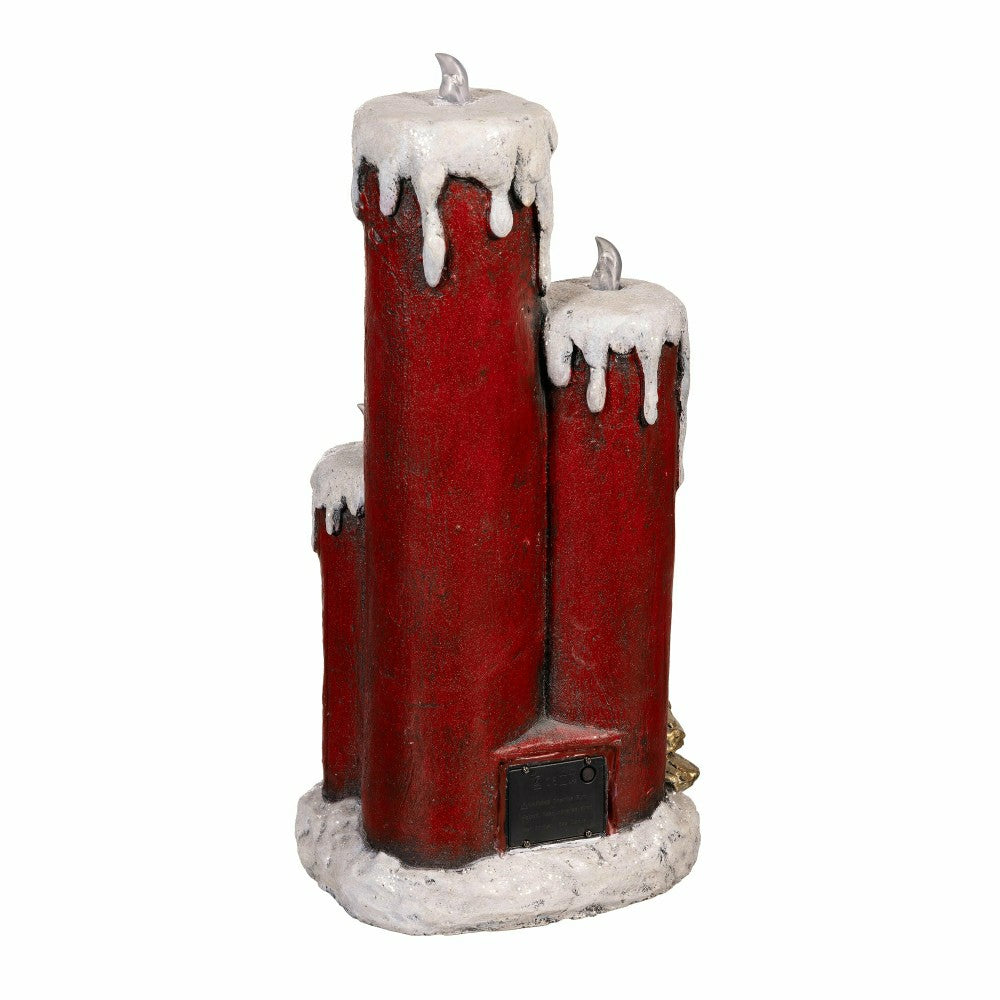 Plow & Hearth Joyful Traditions Garden Statue, LED Resin Statue, Candle Stick, 21"H