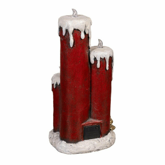 Plow & Hearth Joyful Traditions Garden Statue, LED Resin Statue, Candle Stick, 21"H