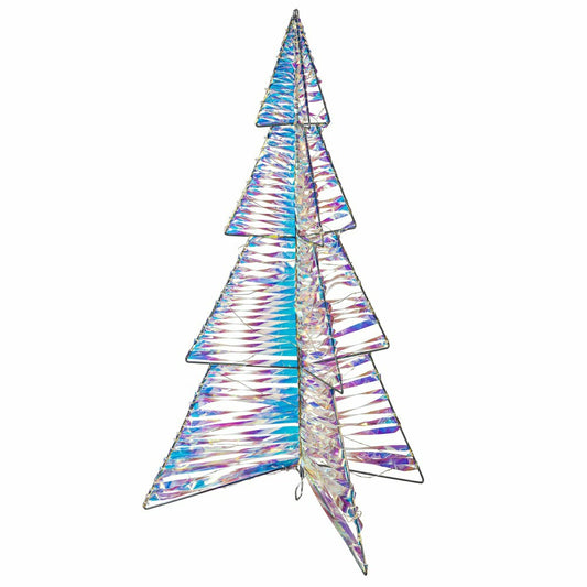 Plow & Hearth Season to Sparkle LED Table Decor Plastic and Metal Tree Iridescent, 3