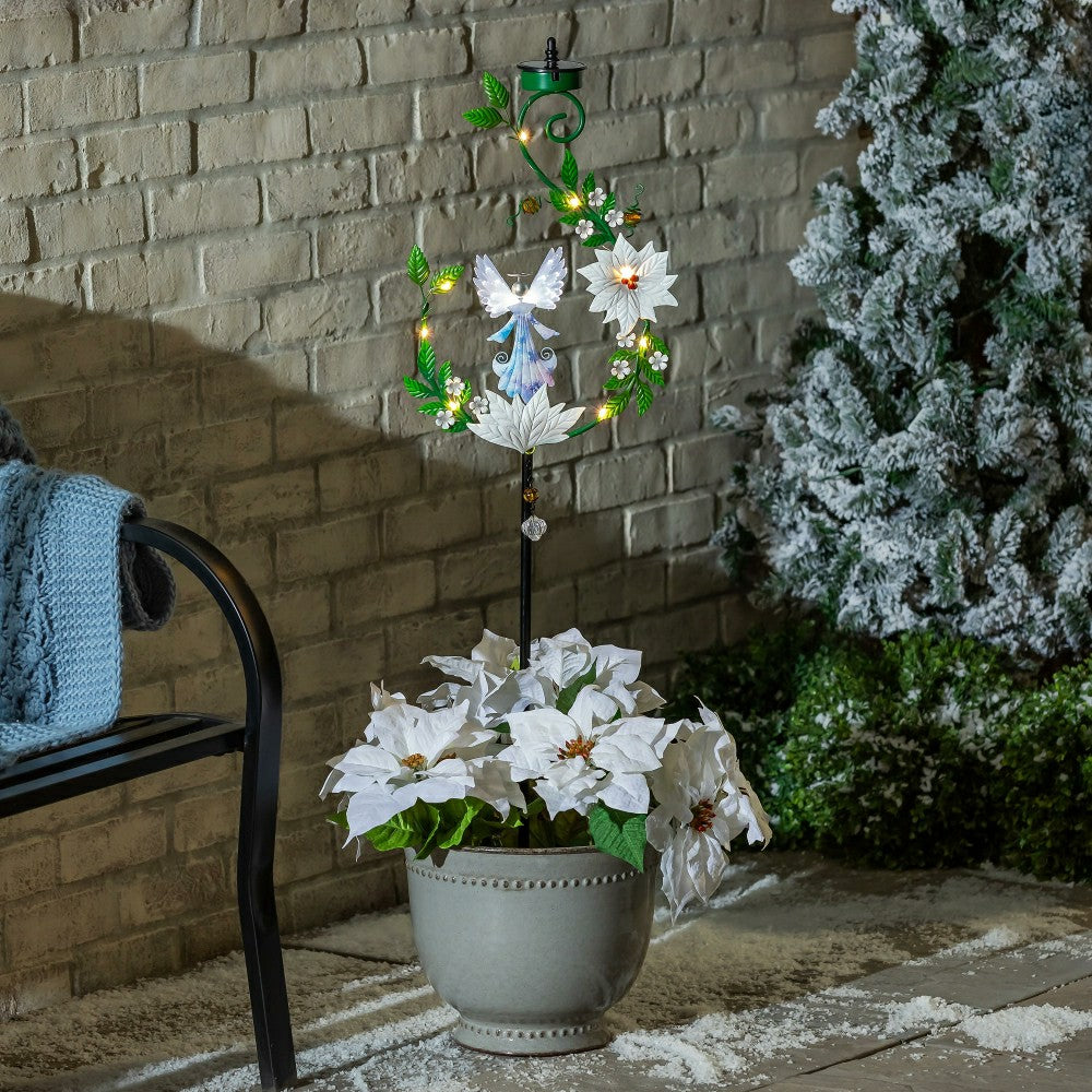 Plow & Hearth Angel 4-in-1 Solar Garden Stake, 48"H
