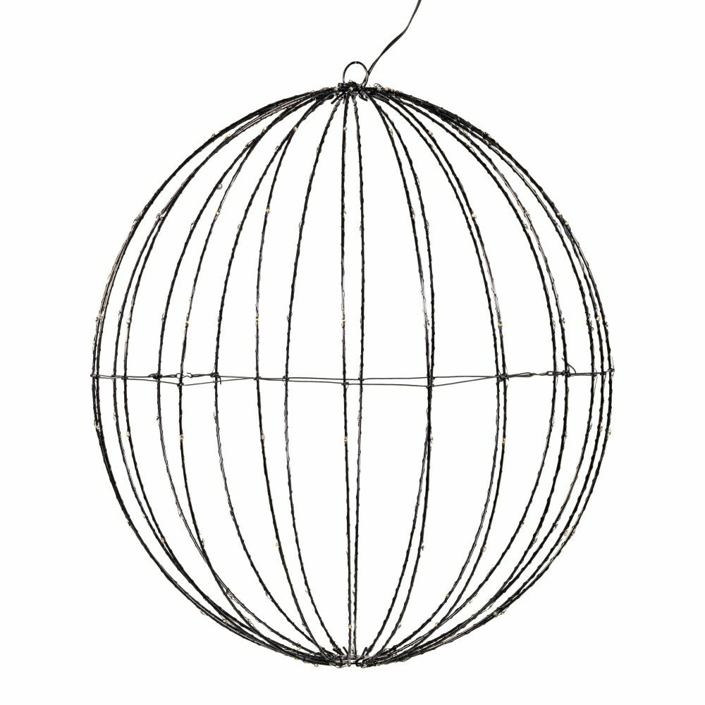 Plow & Hearth LED Foldable Lighting Sphere Décor with 160 Warm White Lights