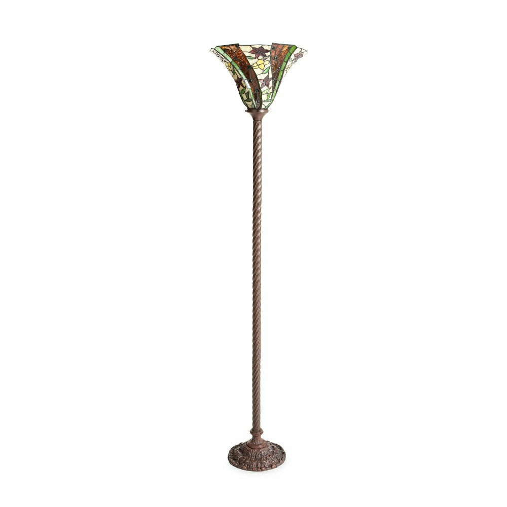 Plow & Hearth Red Star Stained Glass Floor Lamp