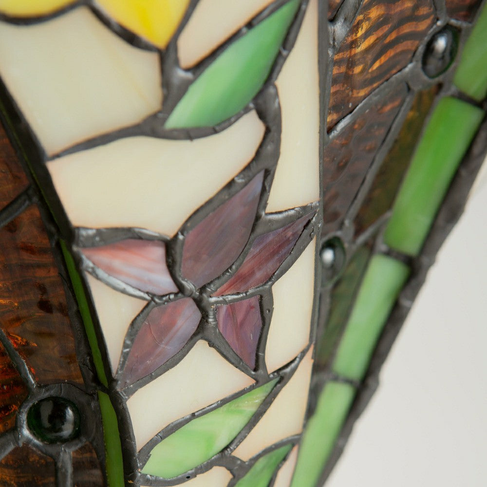 Plow & Hearth Red Star Stained Glass Floor Lamp