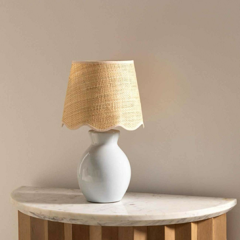 Plow & Hearth Salgareda Grey Ceramic Table Lamp