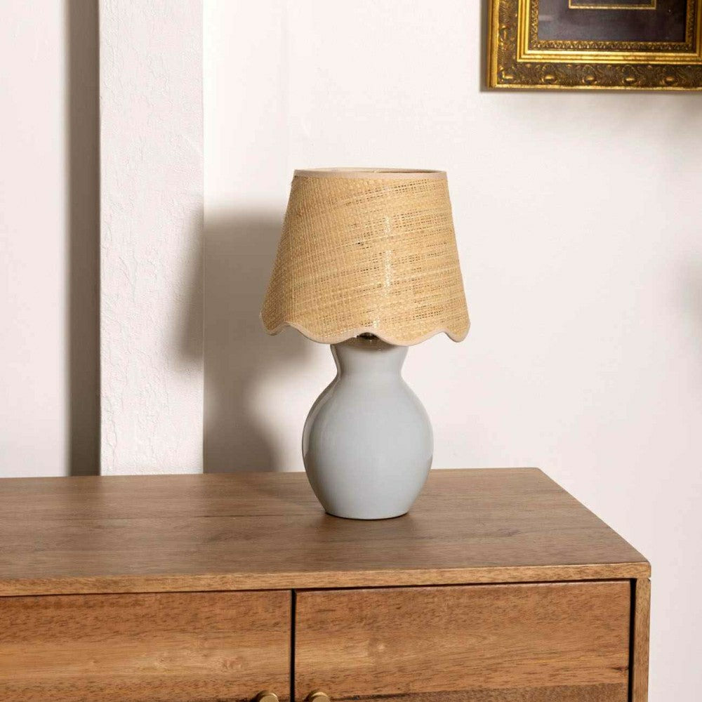 Plow & Hearth Salgareda Grey Ceramic Table Lamp