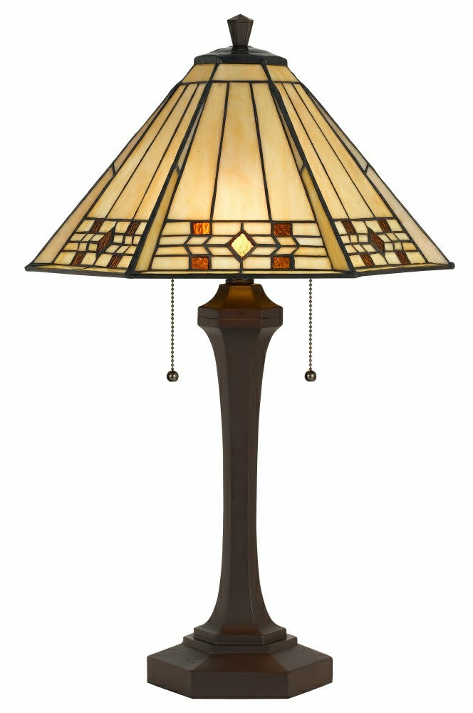 Plow & Hearth Prarie Glow Tiffany Table Lamp