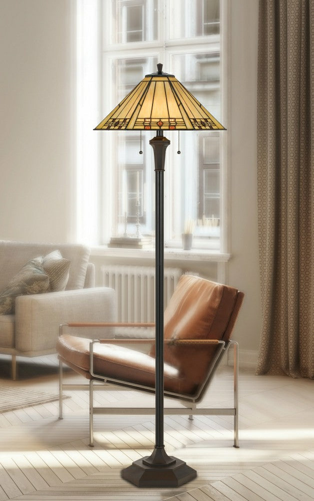 Plow & Hearth Prarie Glow Tiffany Floor Lamp