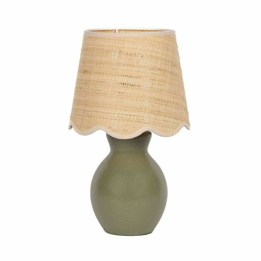 Plow & Hearth Salgareda Green Rattan Table Lamp