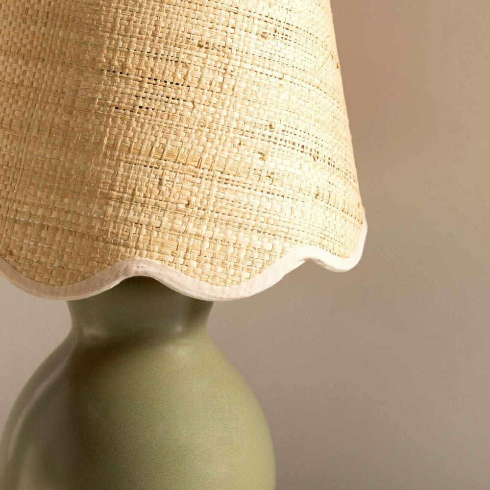 Plow & Hearth Salgareda Green Rattan Table Lamp