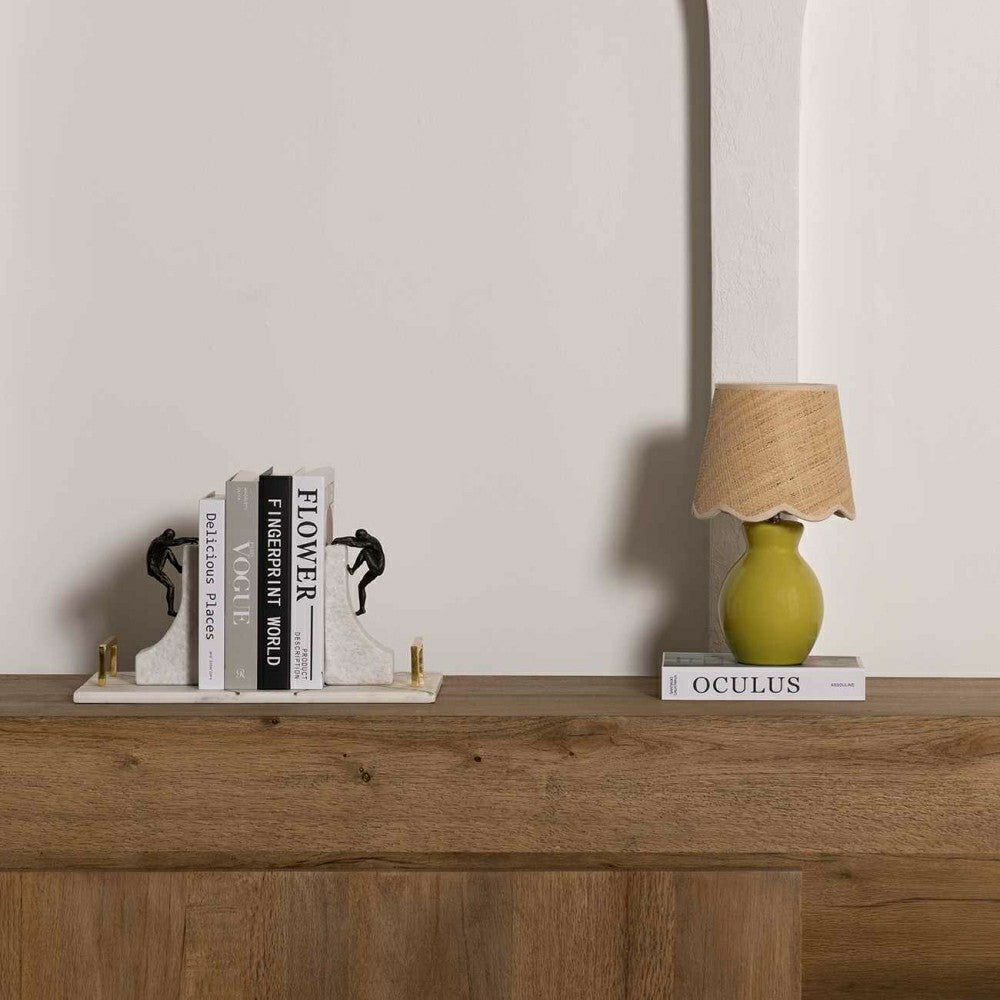 Plow & Hearth Salgareda Olive Rattan Table Lamp