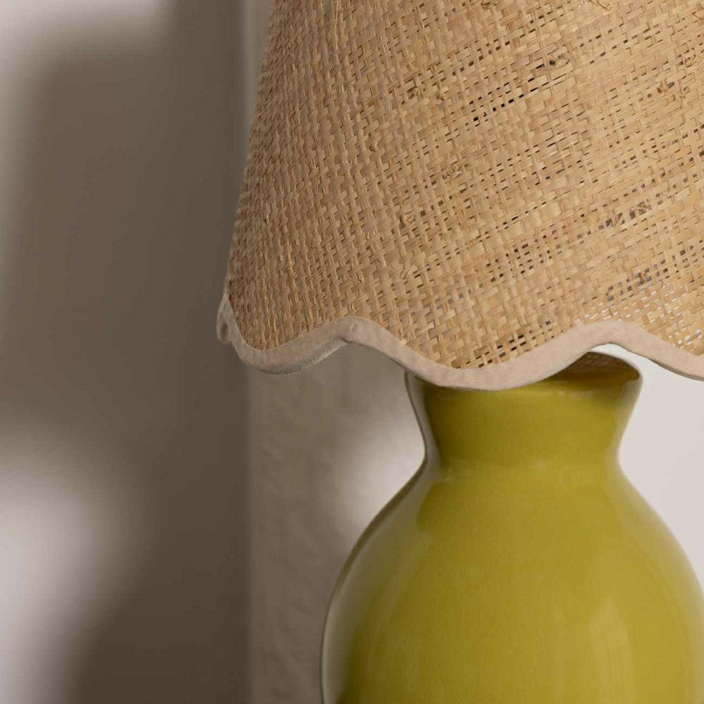 Plow & Hearth Salgareda Olive Rattan Table Lamp
