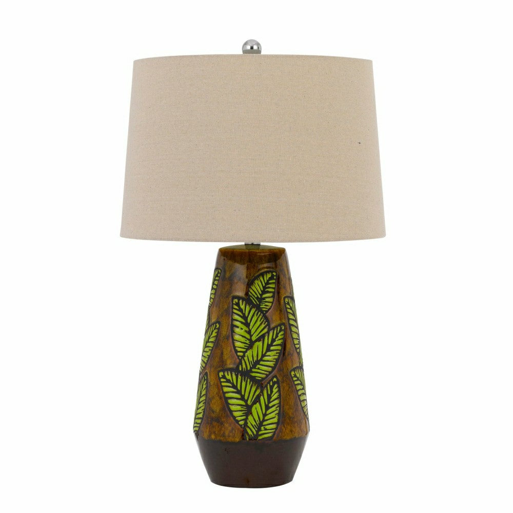 Plow & Hearth Hanson Ceramic Table Lamp with Linen Drum Shade