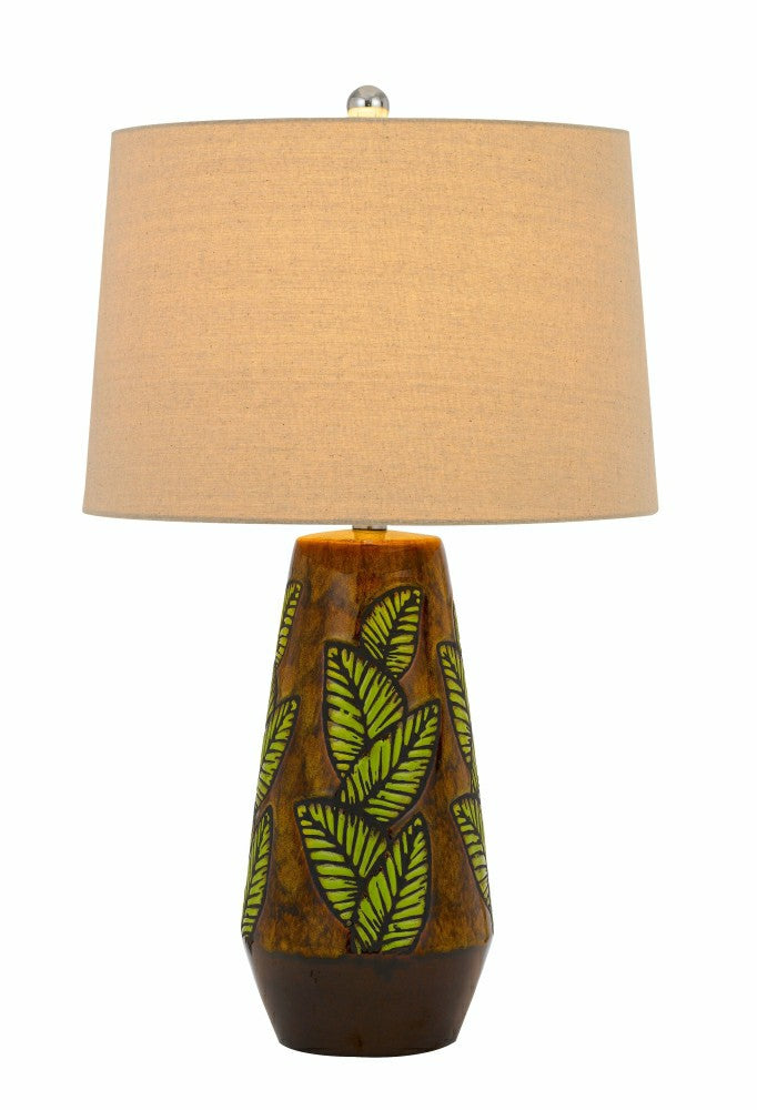 Plow & Hearth Hanson Ceramic Table Lamp with Linen Drum Shade