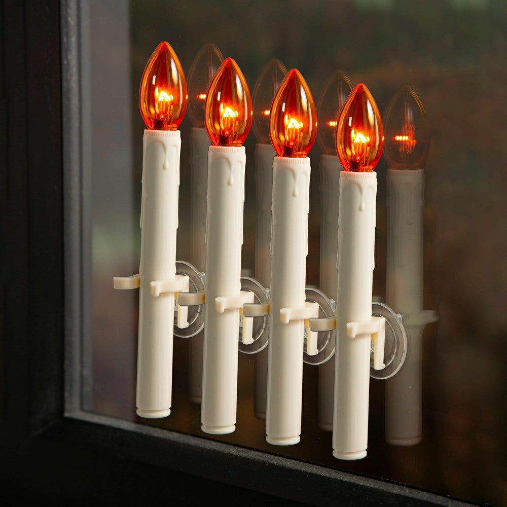 Plow & Hearth Battery-Operated Halloween Suction Cup Candles, Set of 4