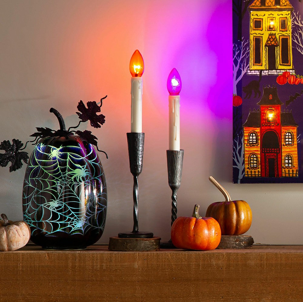 Plow & Hearth Battery-Operated Halloween Suction Cup Candles, Set of 4