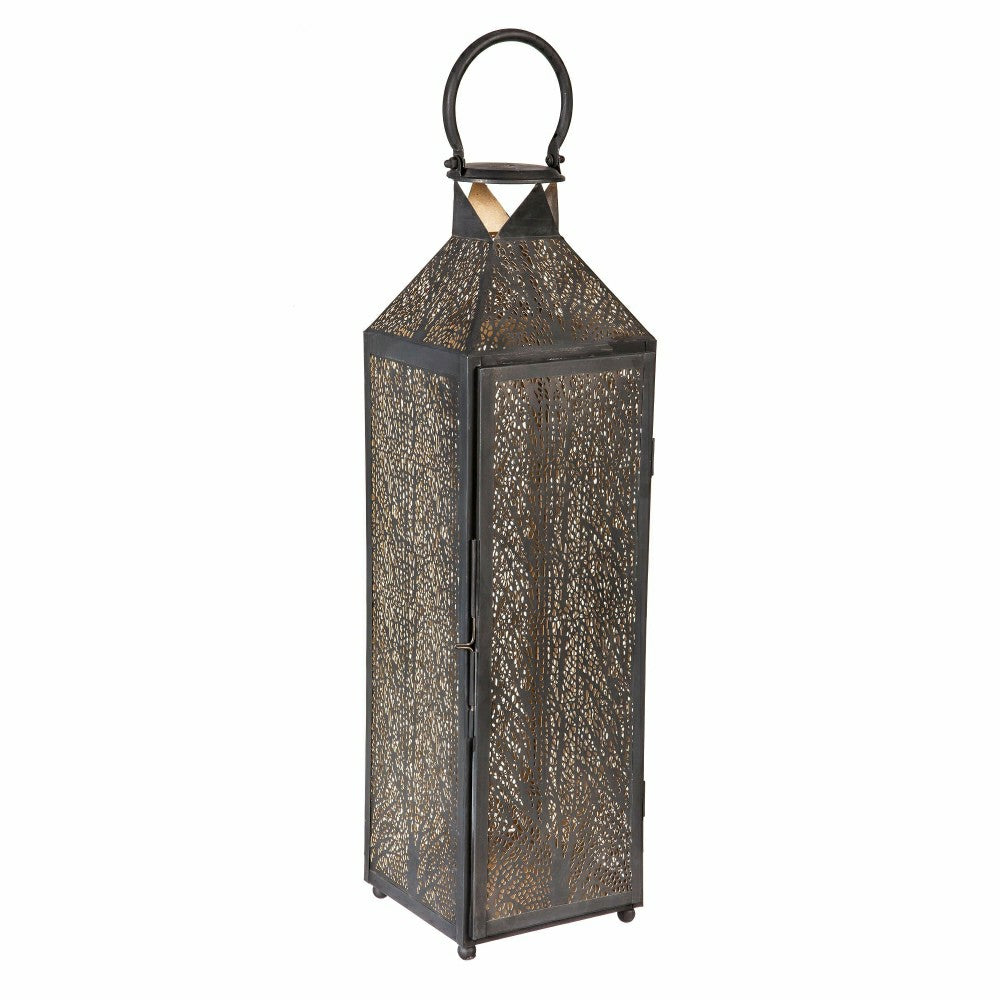 Plow & Hearth Etched Metal Candle Lanterns, Set of 2
