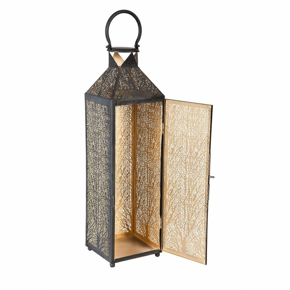 Plow & Hearth Etched Metal Candle Lanterns, Set of 2