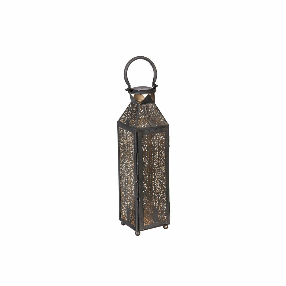 Plow & Hearth Etched Metal Candle Lanterns, Set of 2