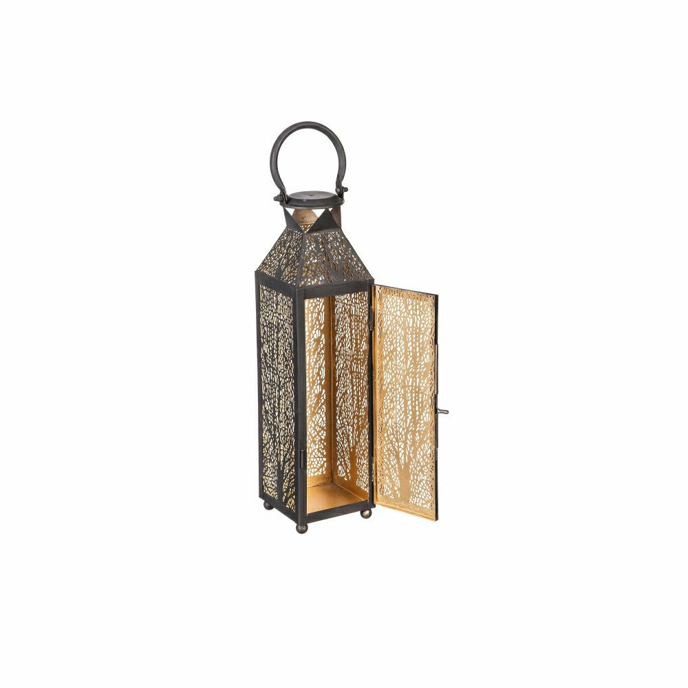 Plow & Hearth Etched Metal Candle Lanterns, Set of 2
