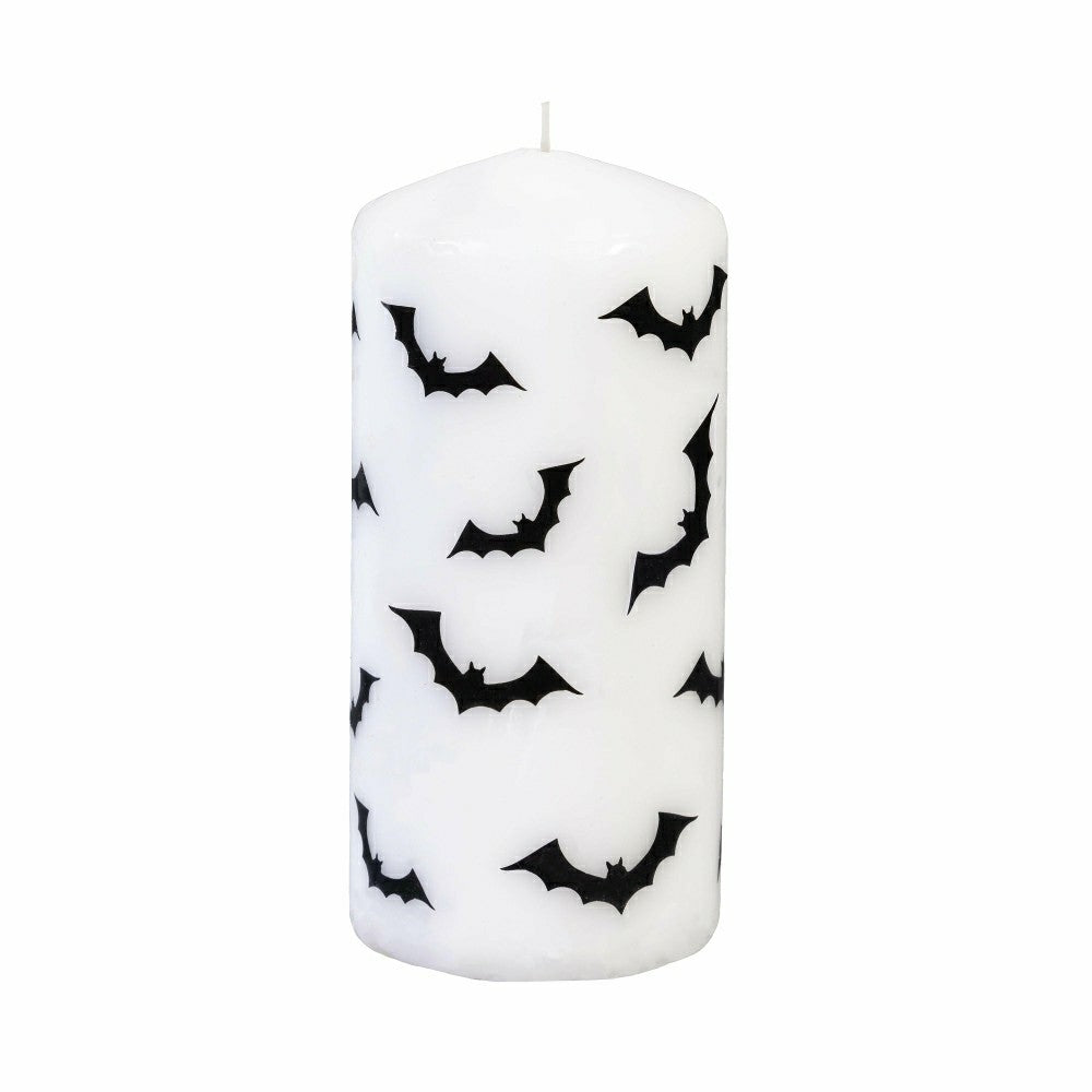 Plow & Hearth Haunted House Bat Pillar Wax Candle, Set of 2
