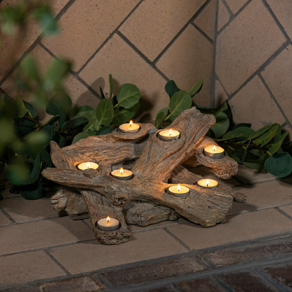Plow & Hearth Resin Driftwood Hearth Candle Holder